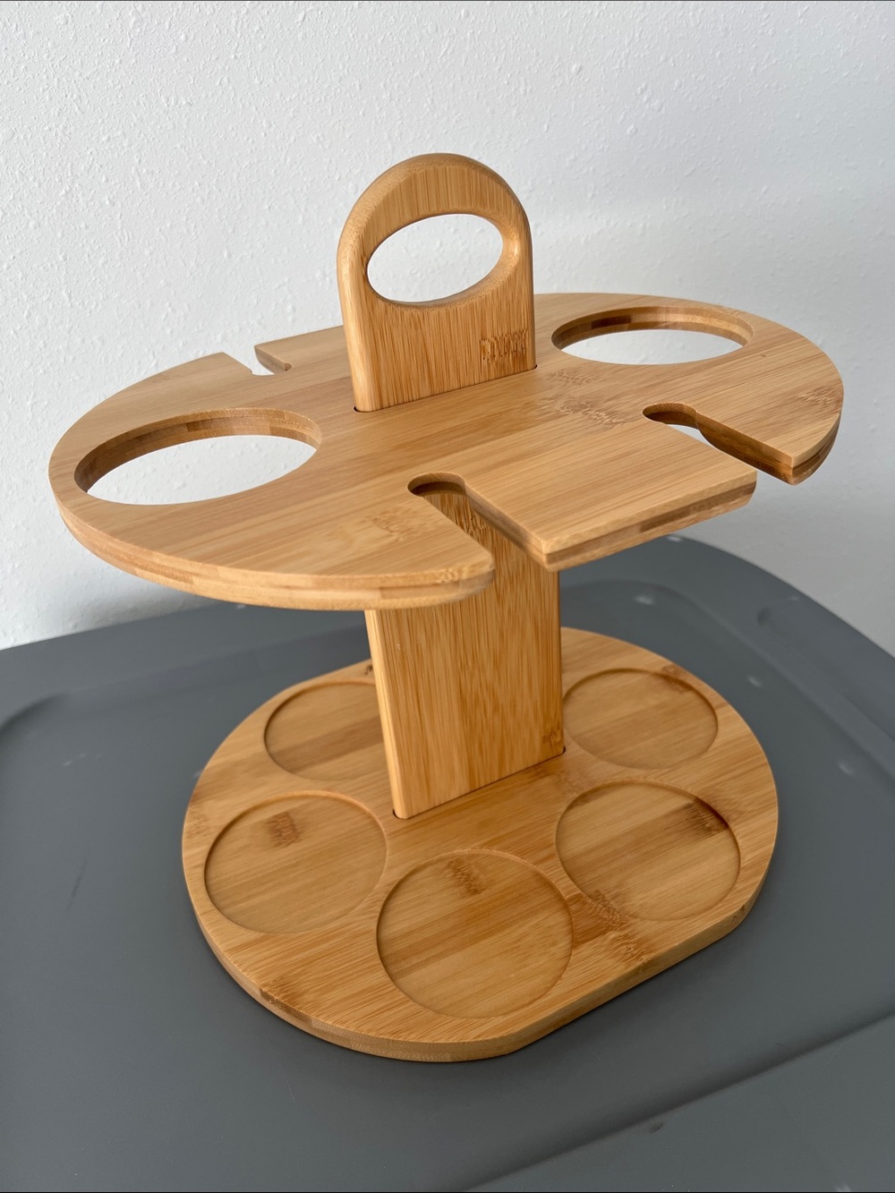 Bamboo Beverage and Snack Caddy - Natural